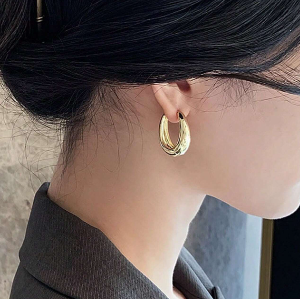 Oval Hoop Earrings.