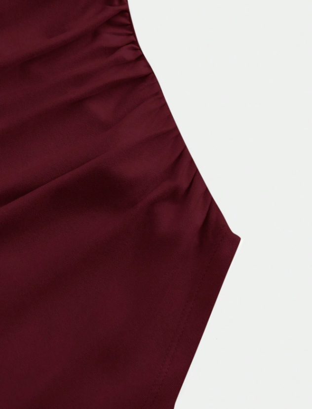 Boat Neck Bell Sleeve Side Ruched t-shirt