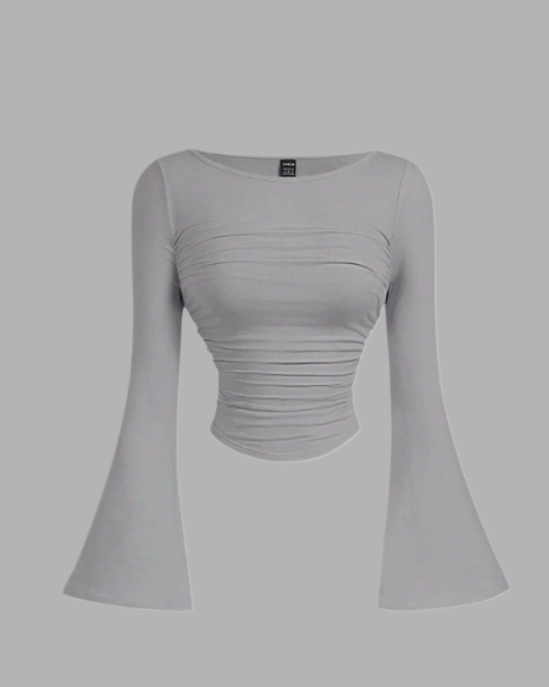 Boat Neck Bell Sleeve Side Ruched t-shirt