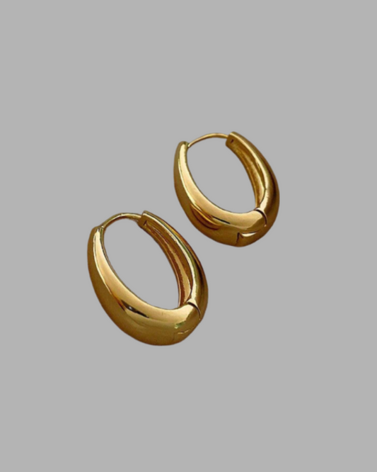 Oval Hoop Earrings.